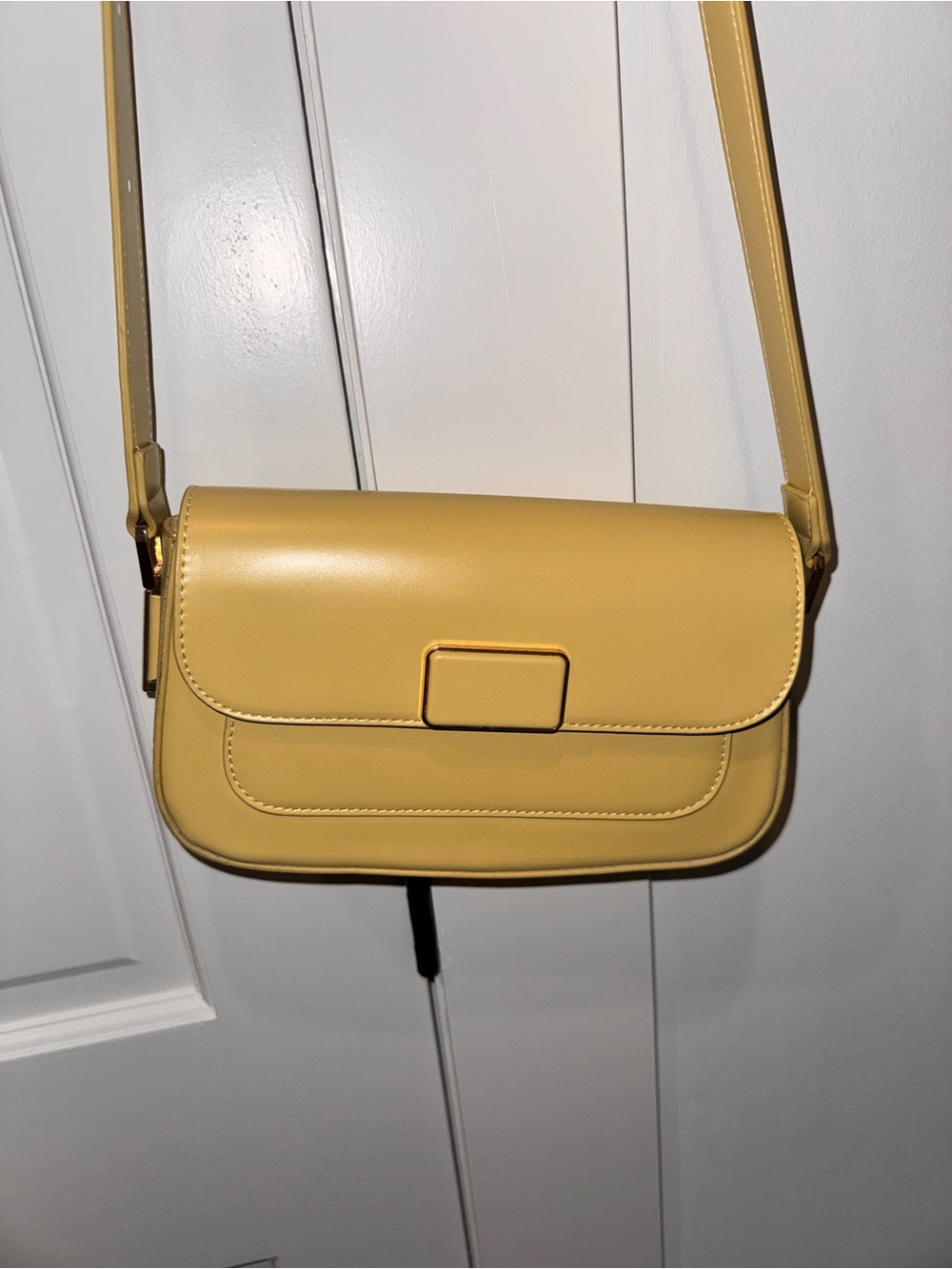 Yellow Leather Crossbody Bag
